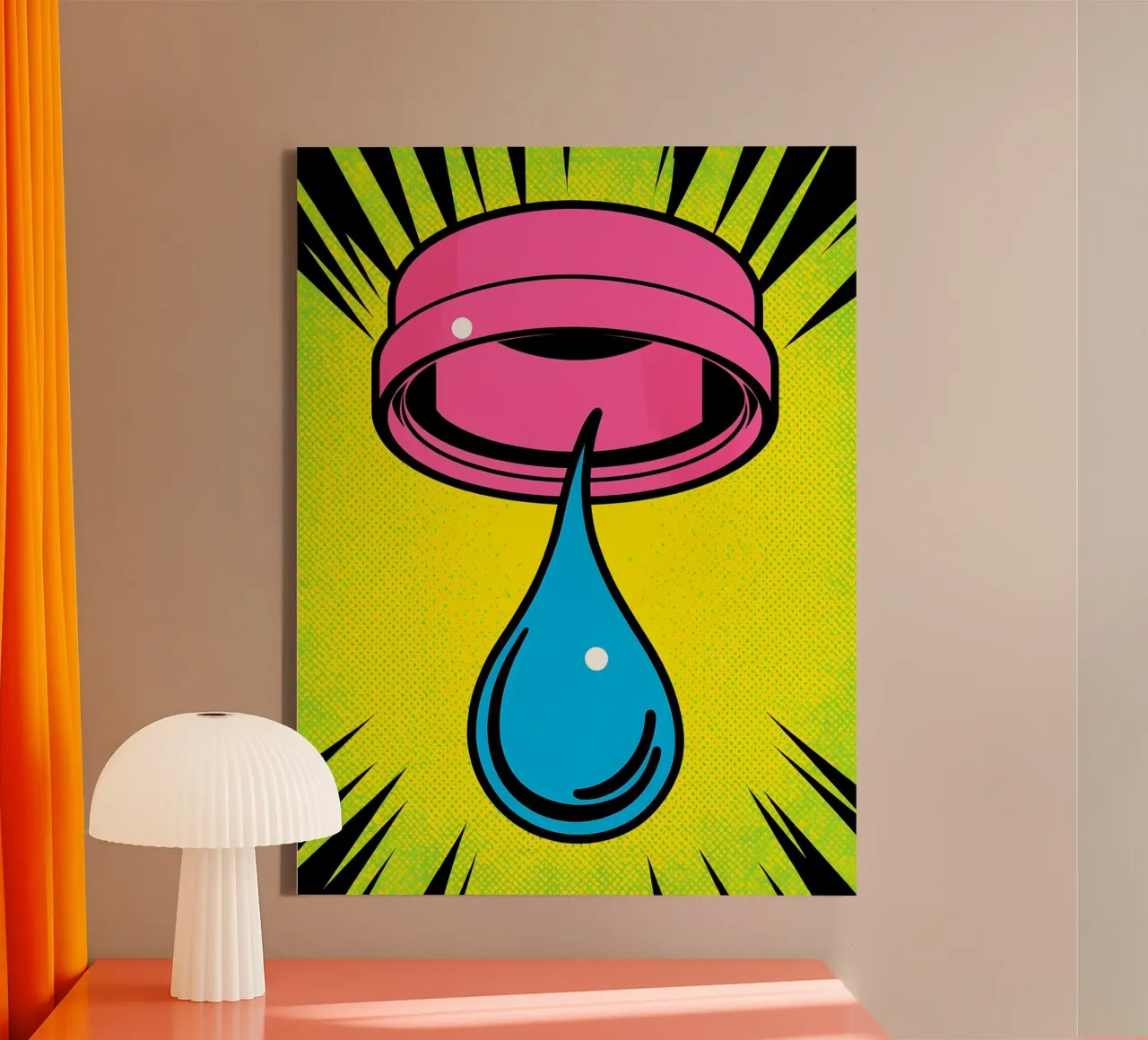 Droplet Ring - Pop Art canvas with Floater frame by ColorCrash Gallery