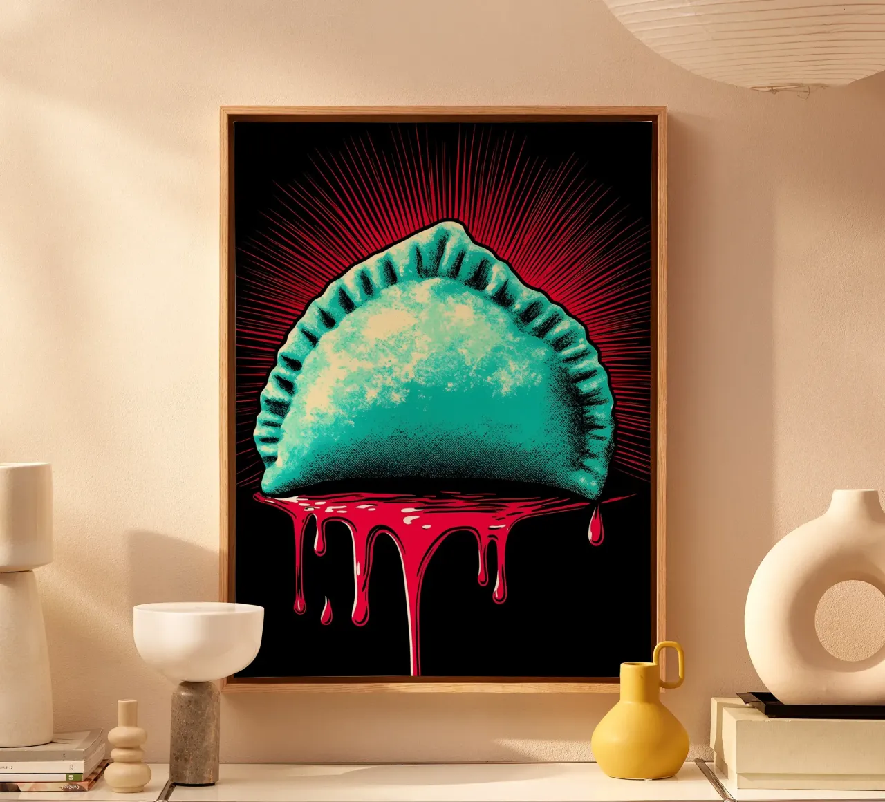 Empanada - Pop Art tela con Cornice a cassetta da ColorCrash Gallery
