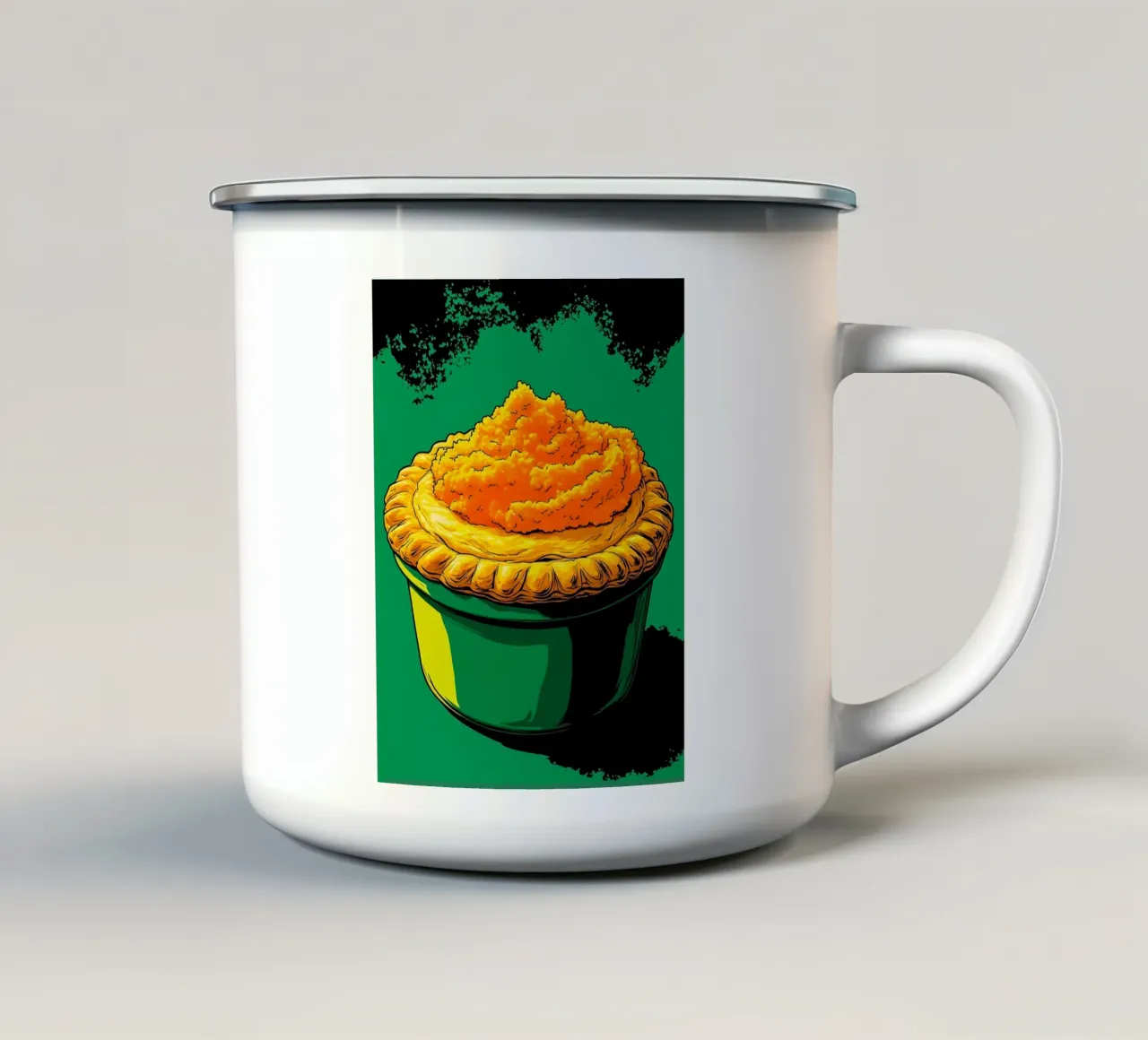 Torta di patate dolci - Pop Art tazza in smalto da ColorCrash Gallery