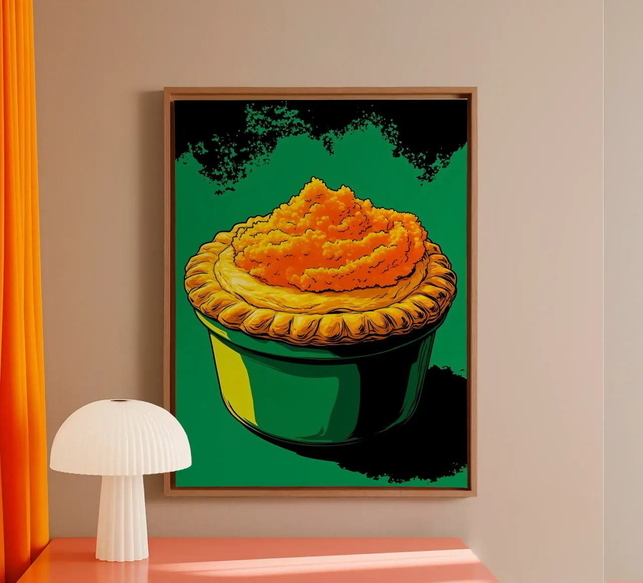 Torta di patate dolci - Pop Art tela con Cornice a cassetta da ColorCrash Gallery