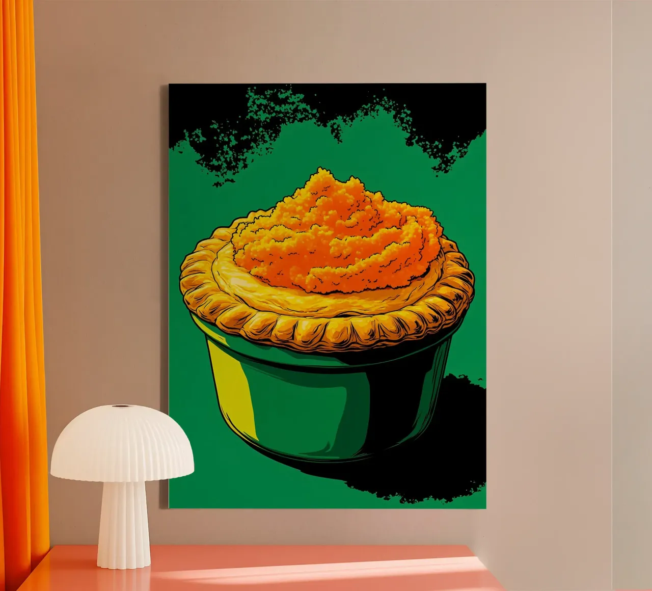 Torta di patate dolci - Pop Art tela con Cornice a cassetta da ColorCrash Gallery
