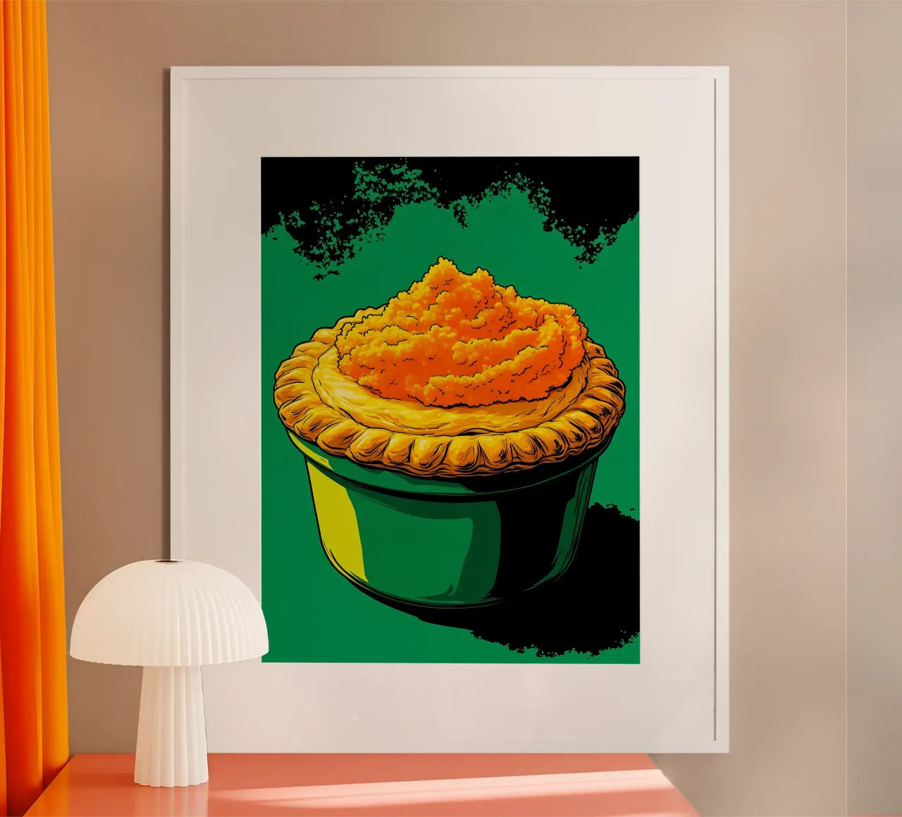 Torta di patate dolci - Pop Art poster con telaio in alluminio da ColorCrash Gallery