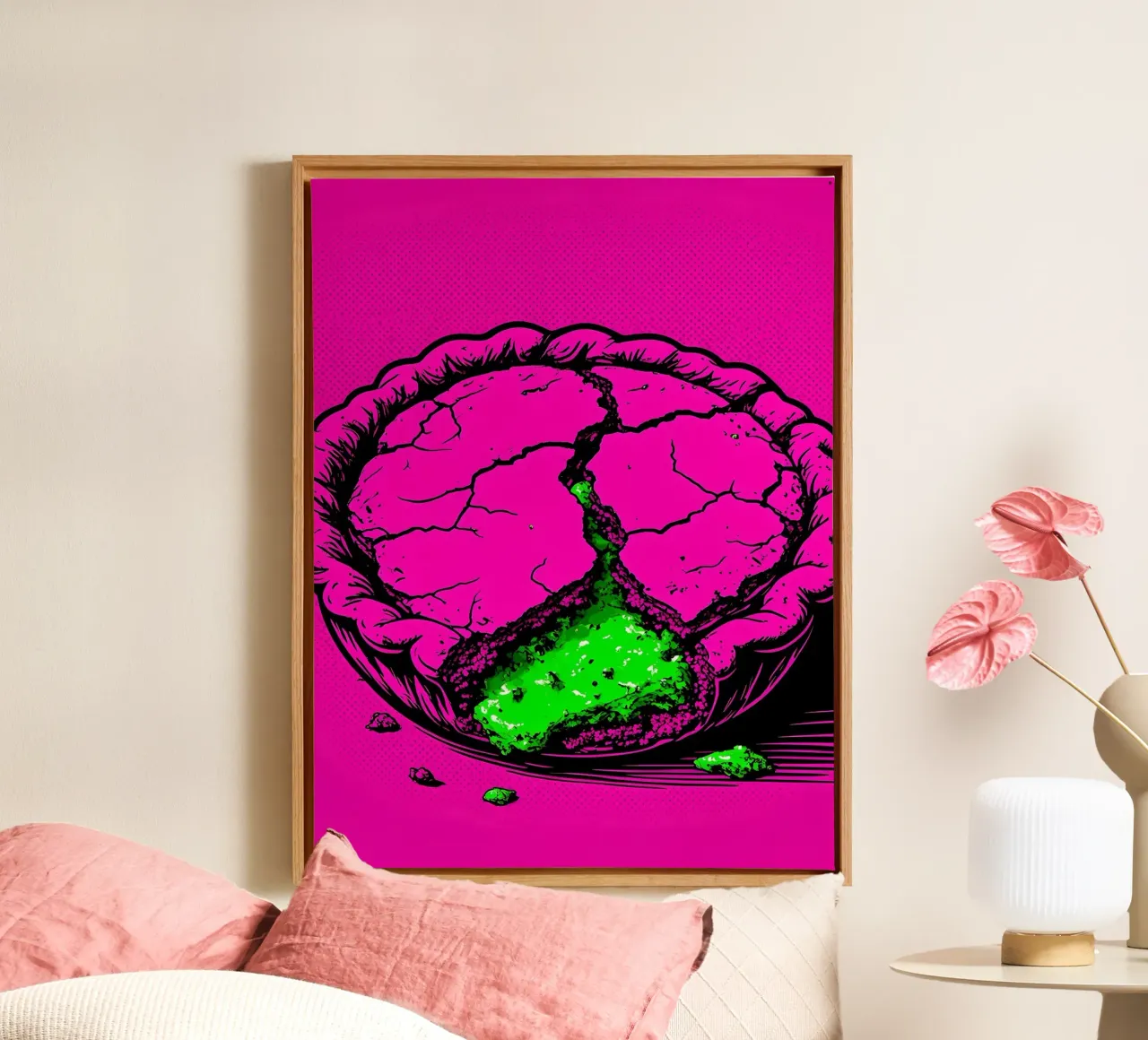 Torta dessert - Pop Art tela con Cornice a cassetta da ColorCrash Gallery