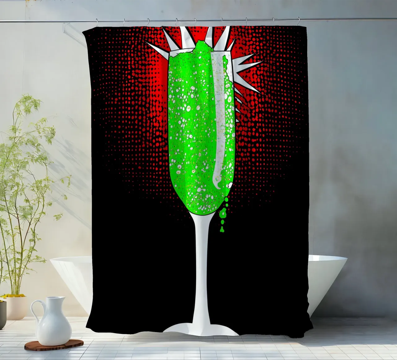 champagne flute - Pop Art shower curtain by ColorCrash Gallery