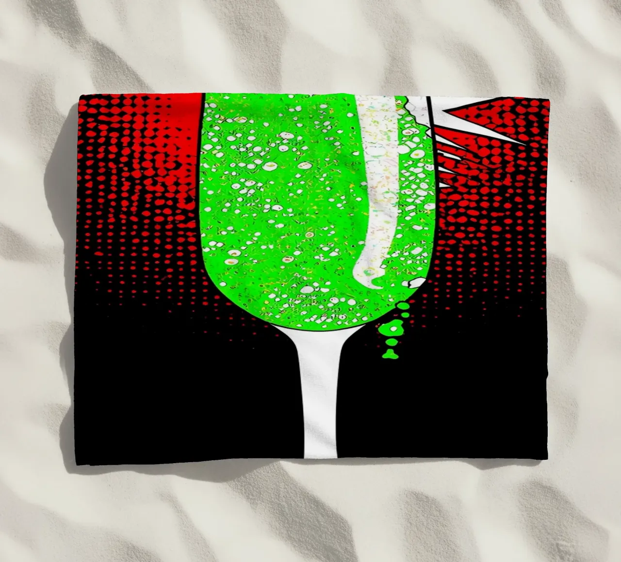 flute per champagne - Pop Art telo mare da ColorCrash Gallery