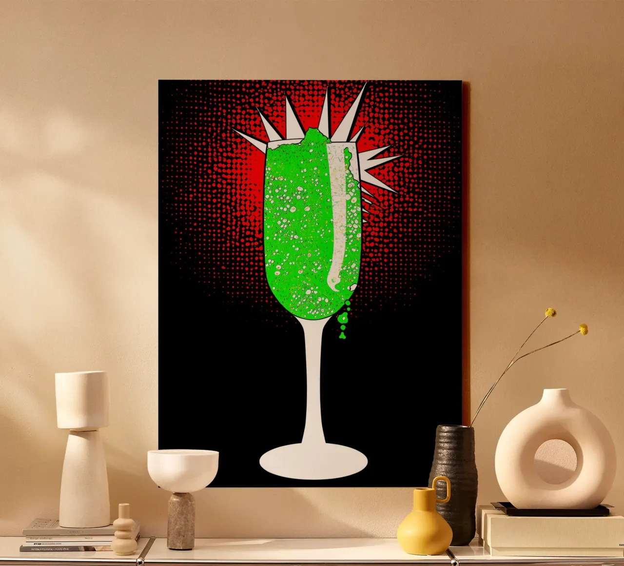 flute per champagne - Pop Art tela con Cornice a cassetta da ColorCrash Gallery