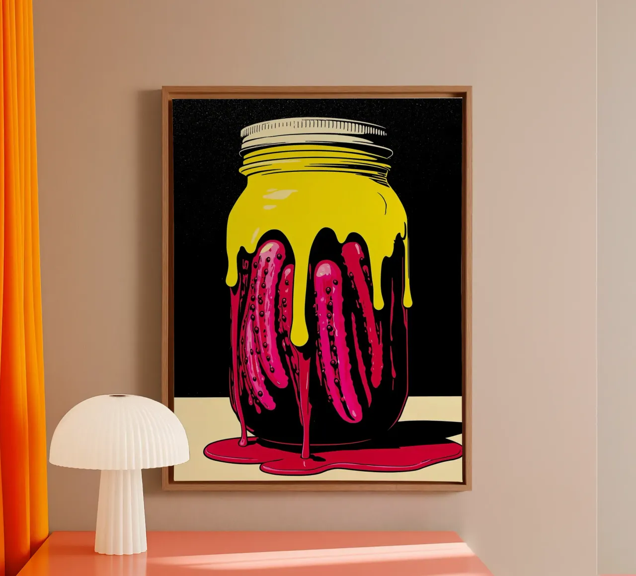 Pickle Jar - Pop Art canvas met Baklijst van ColorCrash Gallery