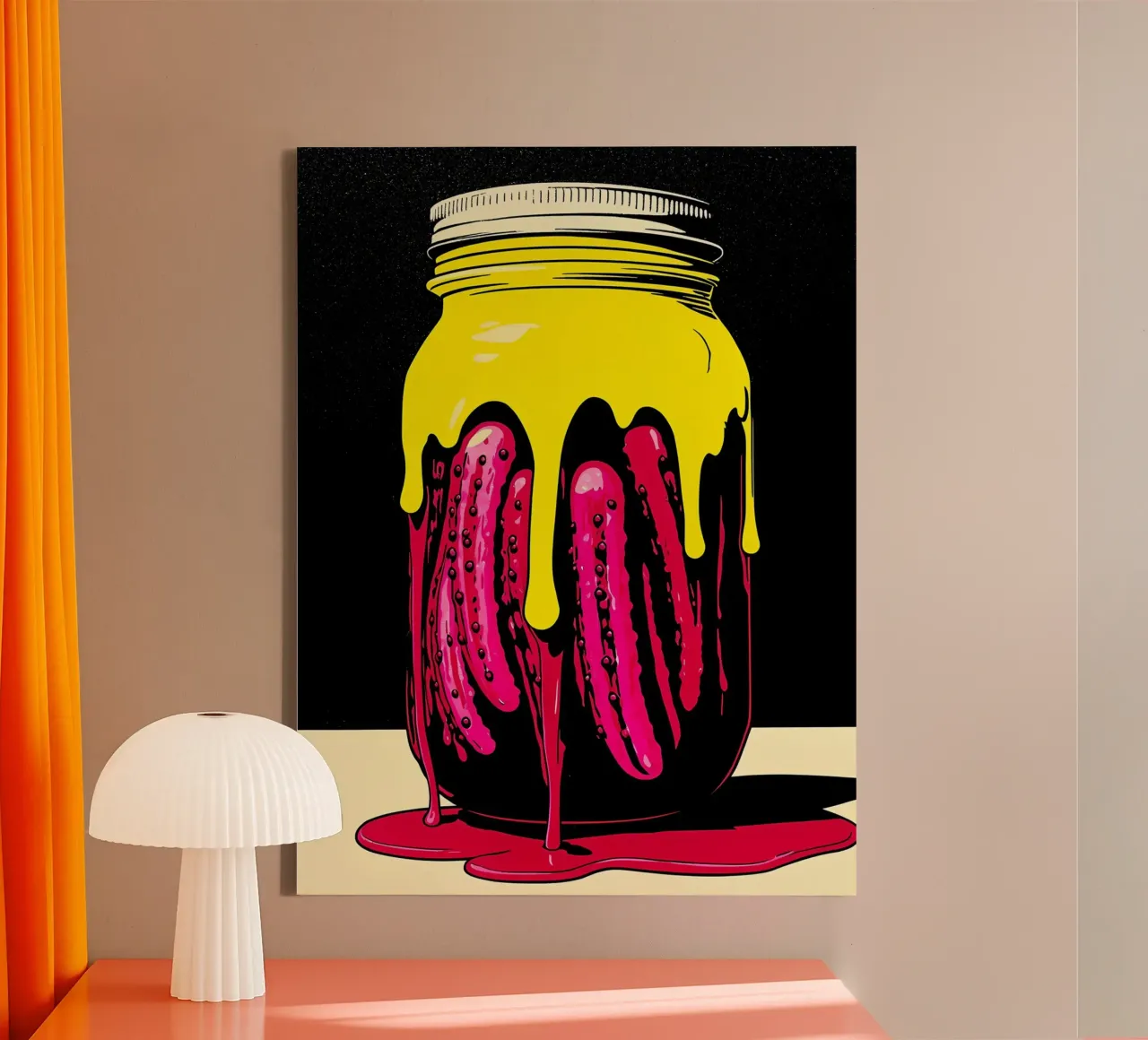 Pickle Jar - Pop Art canvas met Baklijst van ColorCrash Gallery