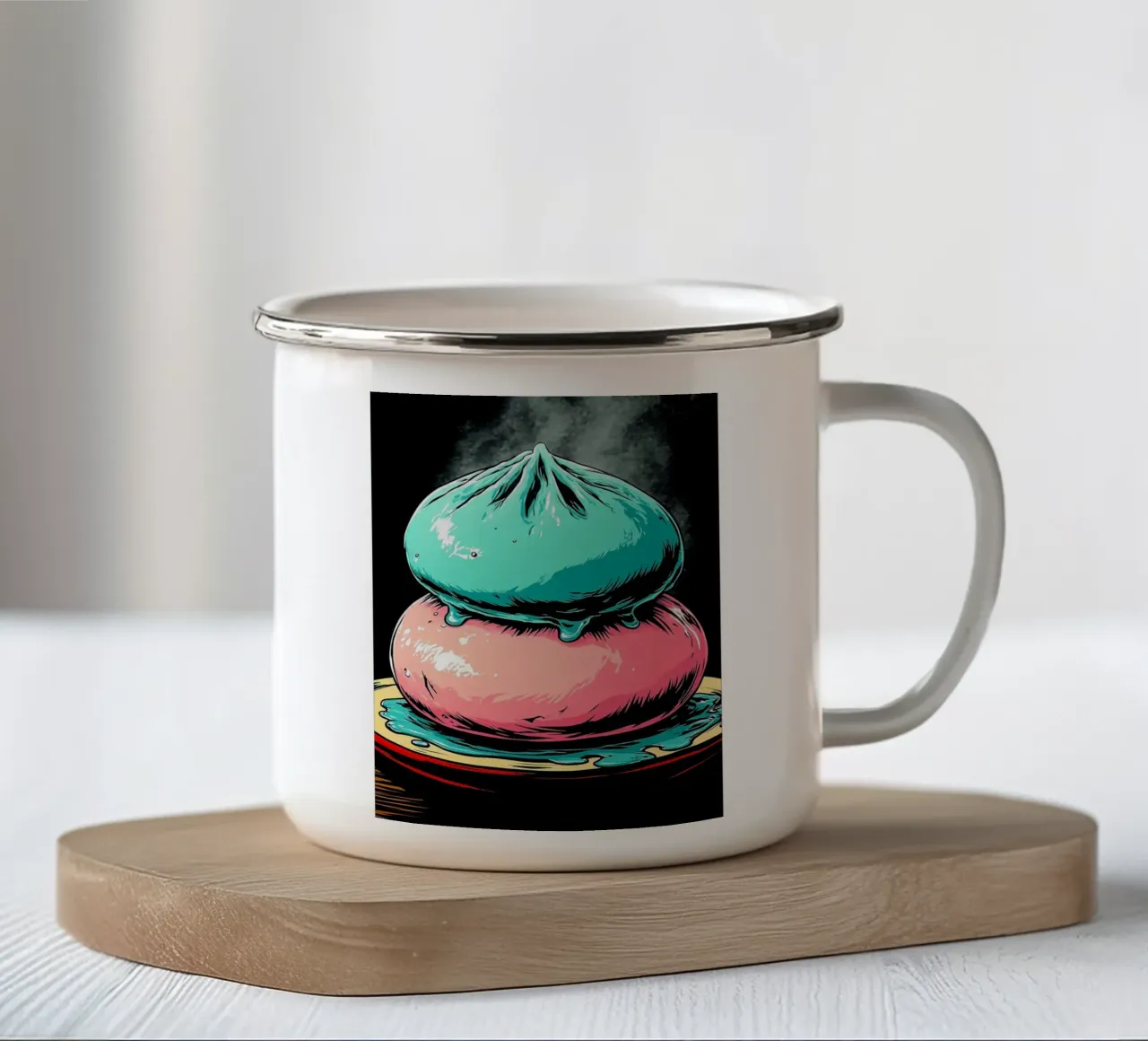 Gnocchi - Pop Art tazza in smalto da ColorCrash Gallery