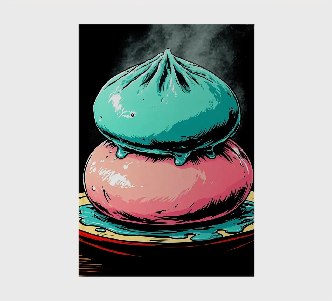 Dumplings - Pop Art notebook by ColorCrash Gallery