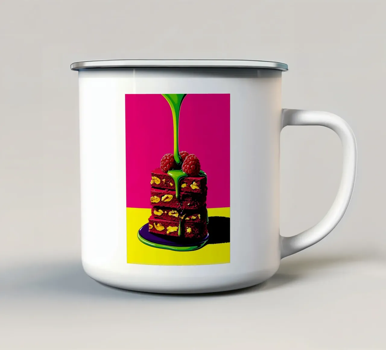 Cake Piece - Pop Art tazza in smalto da ColorCrash Gallery