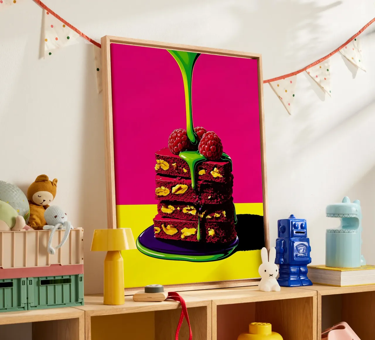 Cake Piece - Pop Art canvas met Baklijst van ColorCrash Gallery
