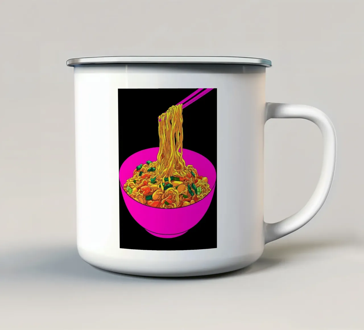 Ciotola di ramen - Pop Art tazza in smalto da ColorCrash Gallery