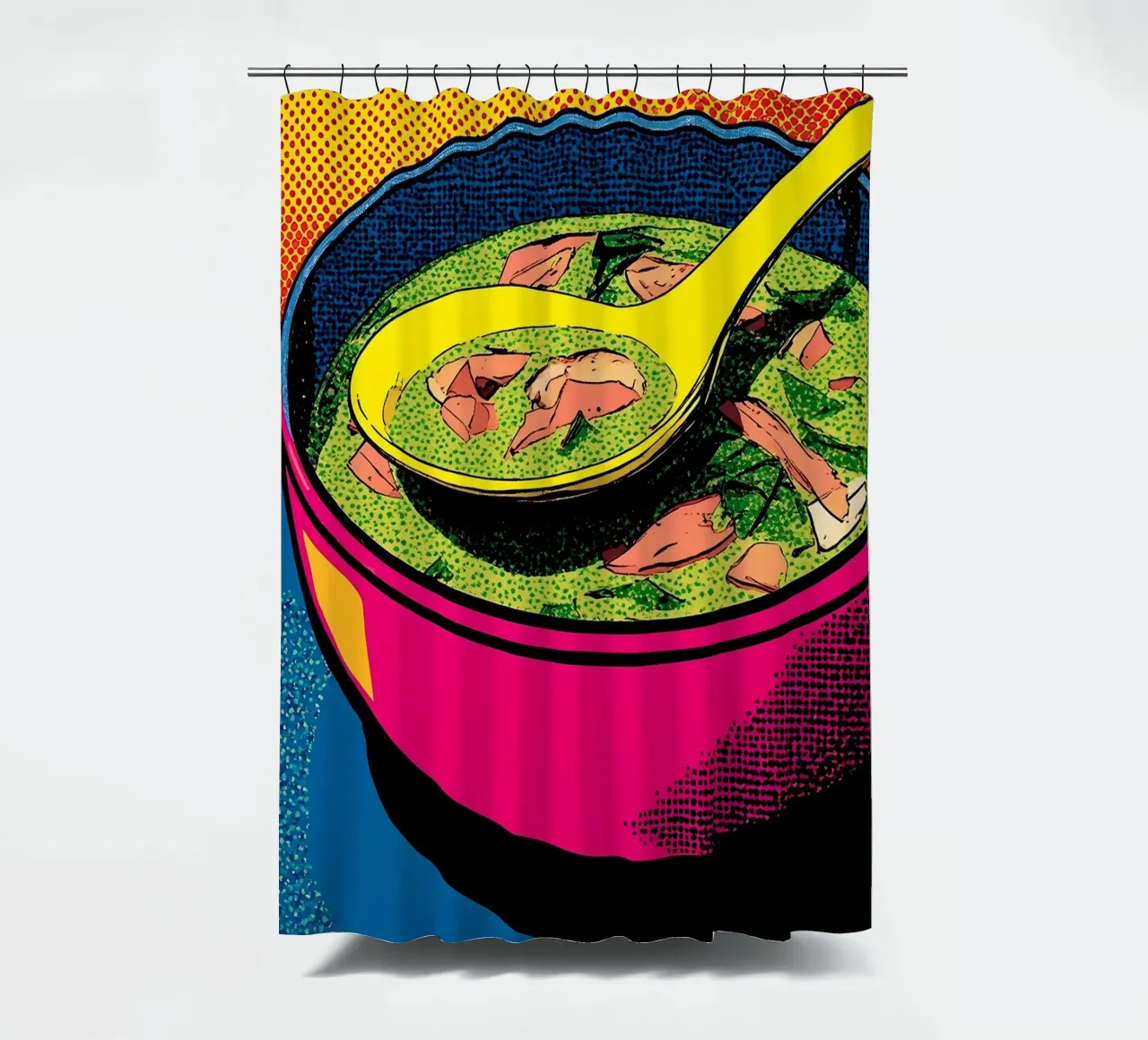 Soup Bowl - Pop Art shower curtain by ColorCrash Gallery