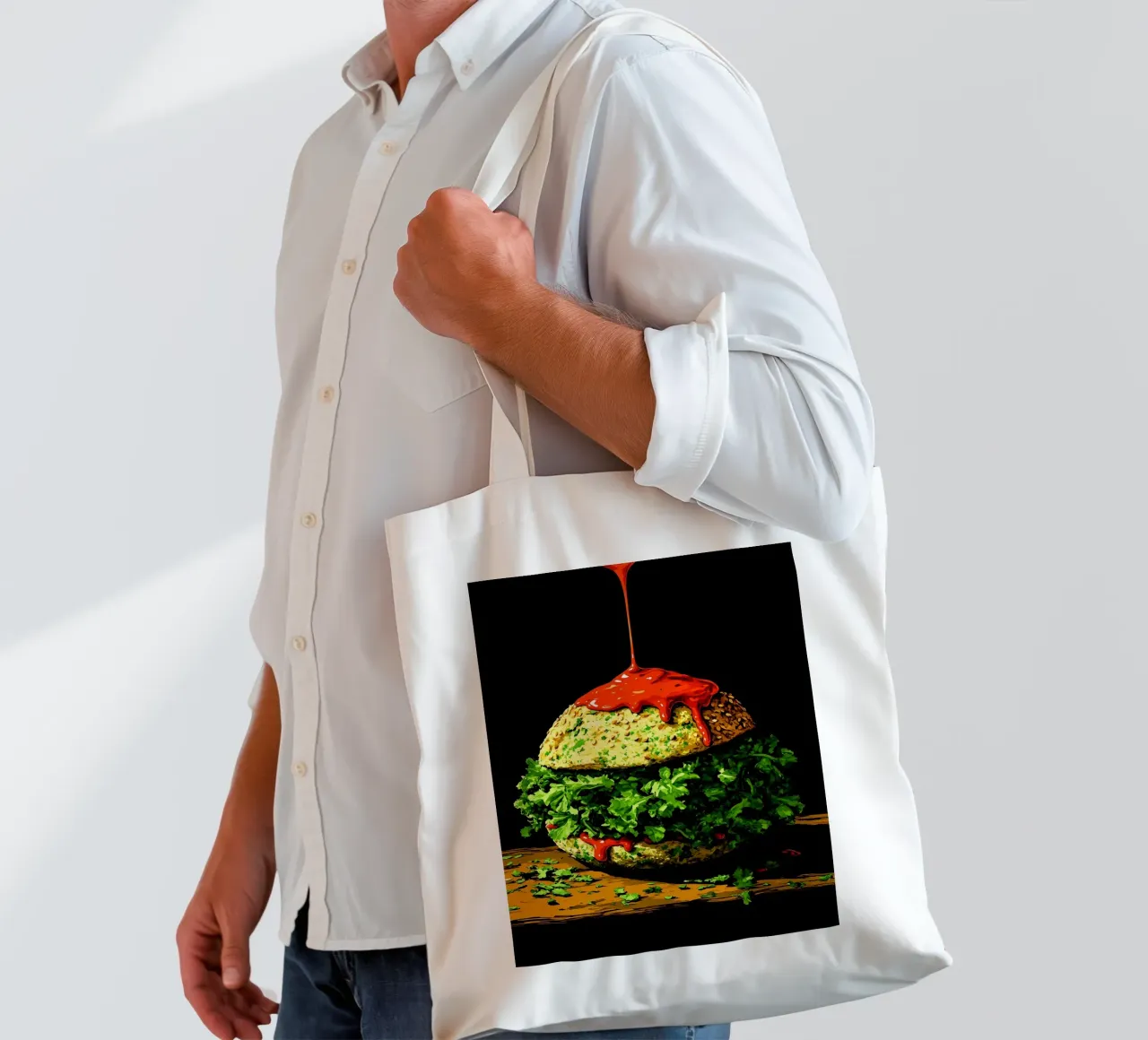 Hamburger - Pop Art borsa in juta da ColorCrash Gallery