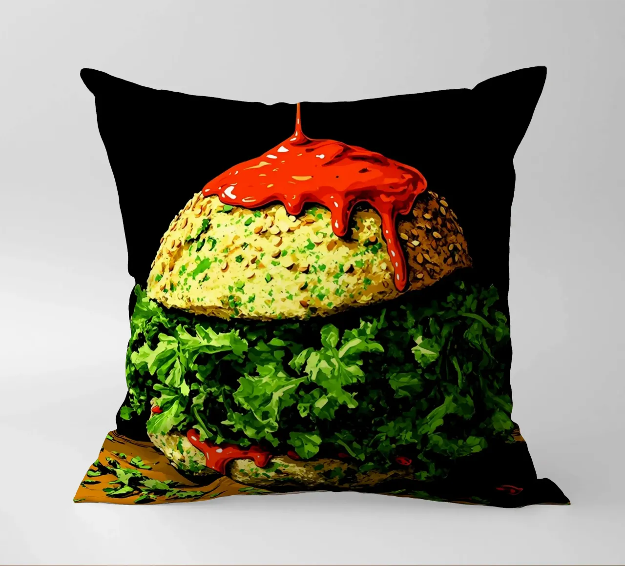 Hamburger - Pop Art cuscino da ColorCrash Gallery