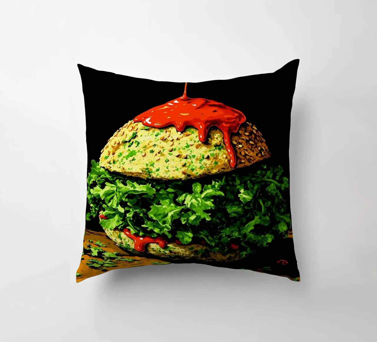 Hamburger - Pop Art cuscino da ColorCrash Gallery