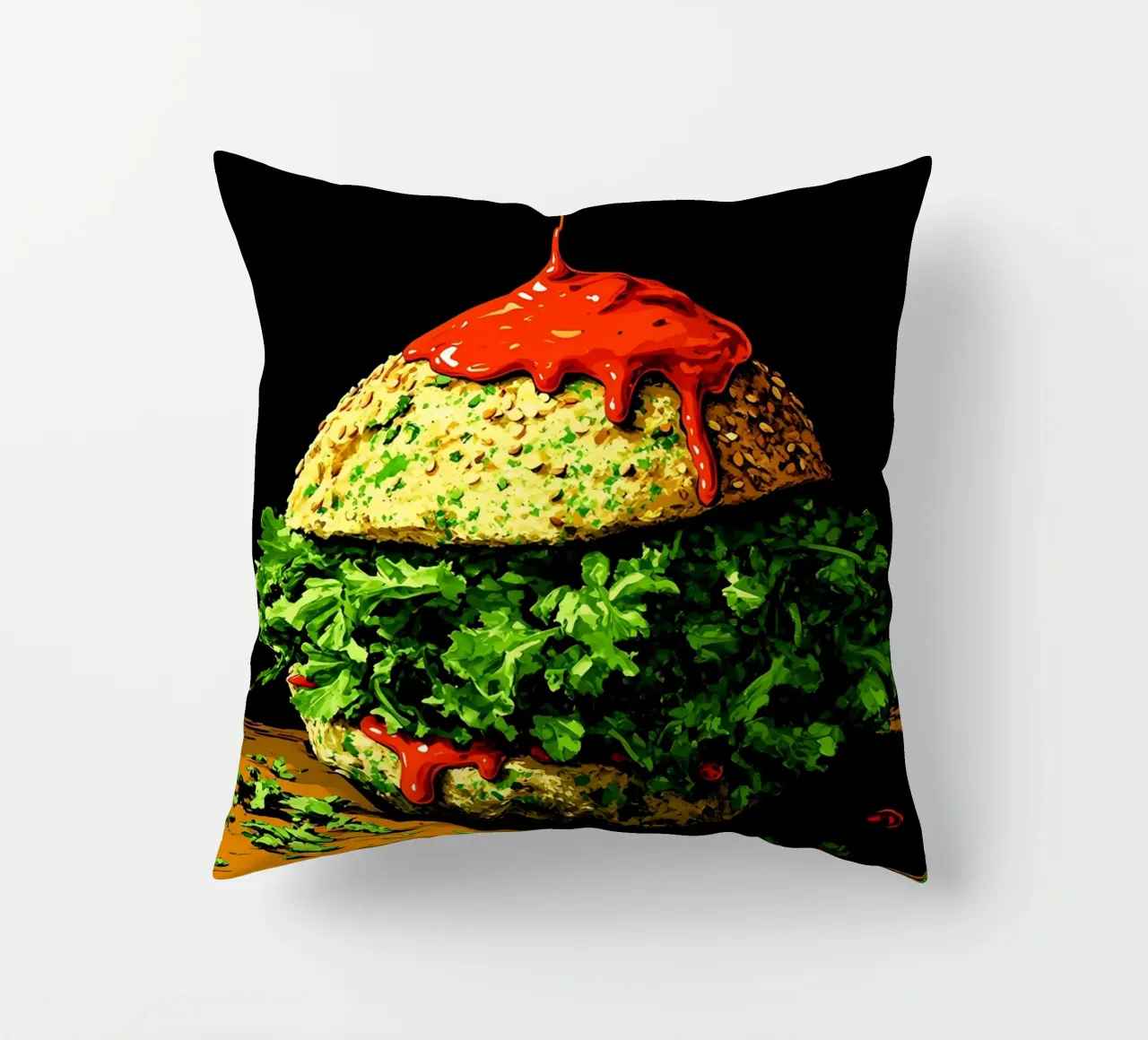 Hamburger - Pop Art cuscino da ColorCrash Gallery
