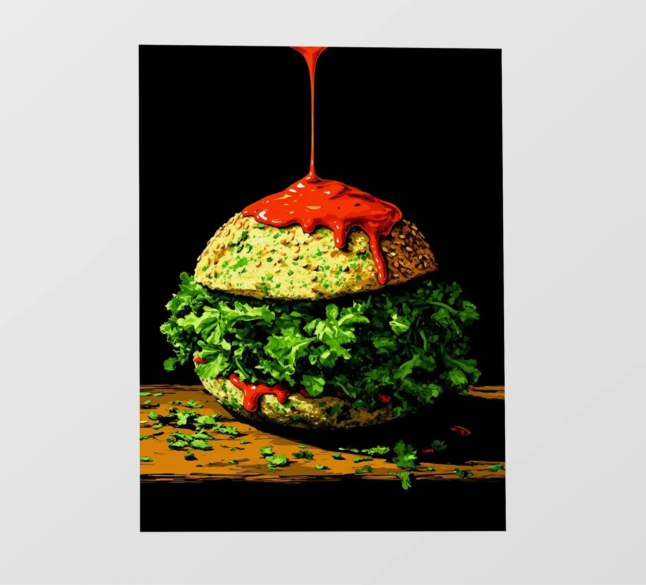 Hamburger - Pop Art pellicola backlit da ColorCrash Gallery