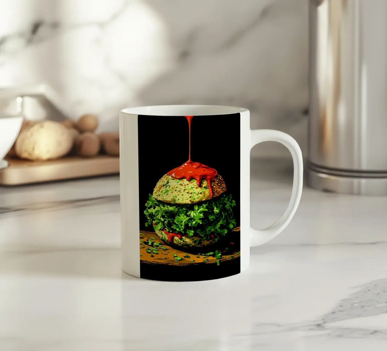 Hamburger - Pop Art tazza in ceramica da ColorCrash Gallery