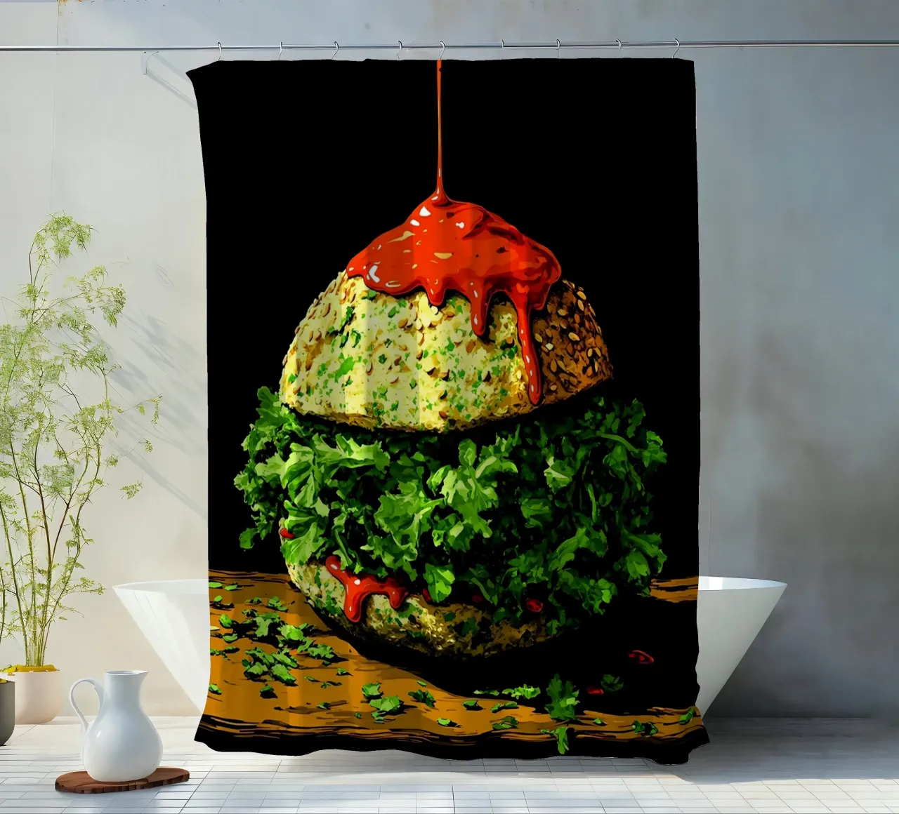 Hamburger - Pop Art tenda da doccia da ColorCrash Gallery
