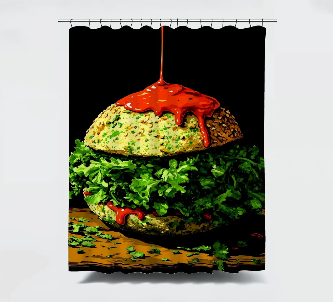 Hamburger - Pop Art tenda da doccia da ColorCrash Gallery