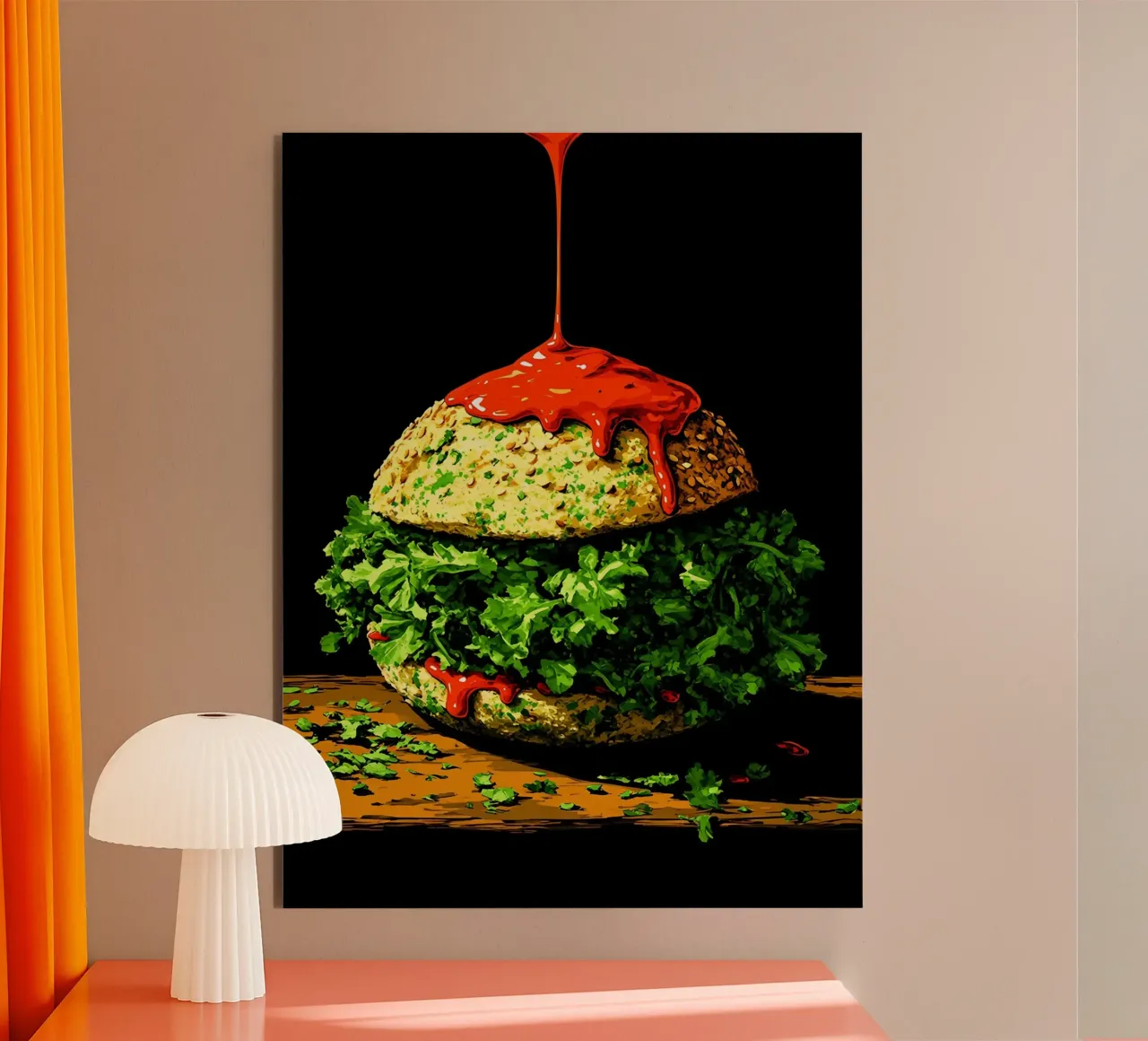 Hamburger - Pop Art alluminio dibond da ColorCrash Gallery