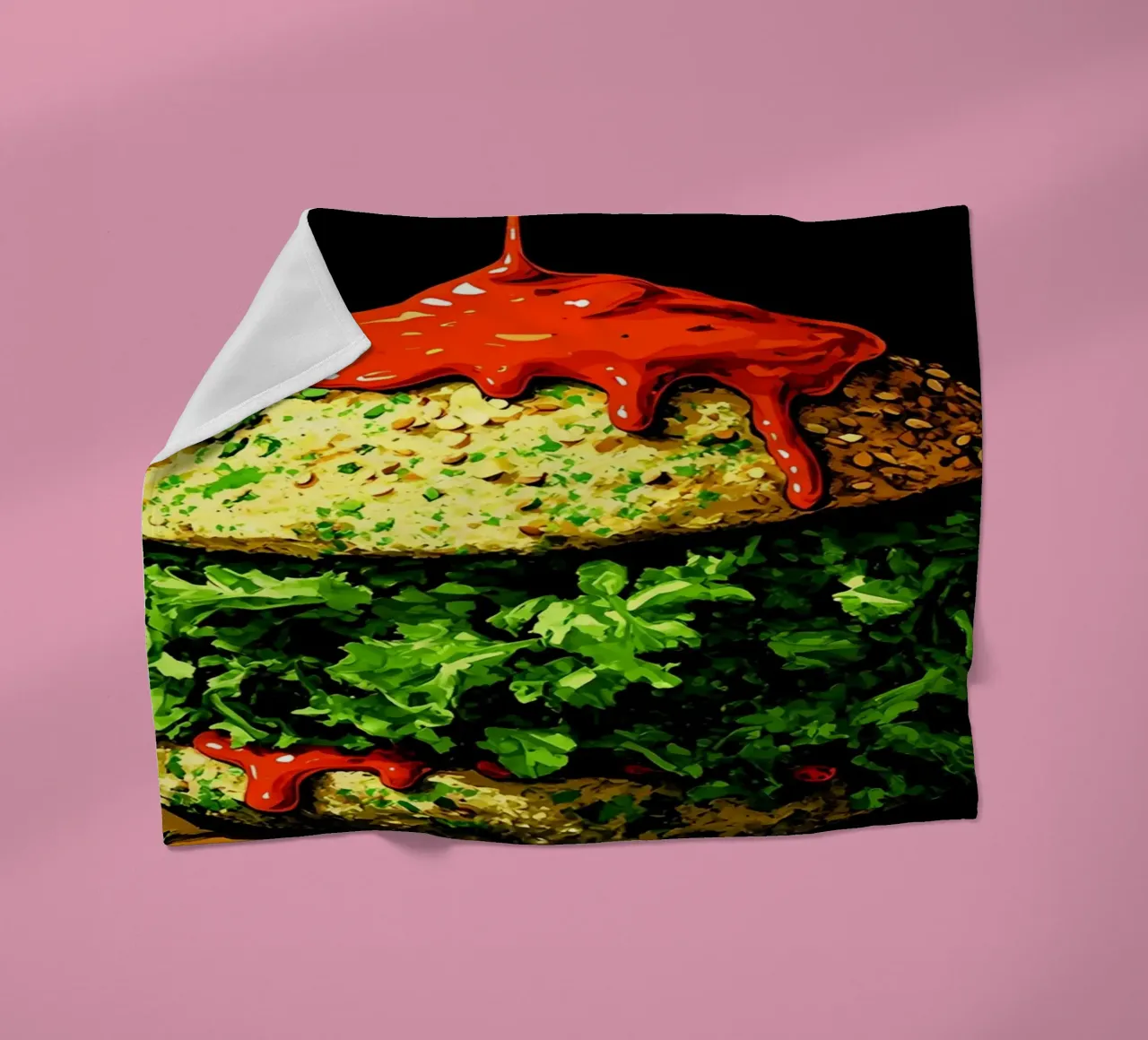 Hamburger - Pop Art coperta in pile da ColorCrash Gallery