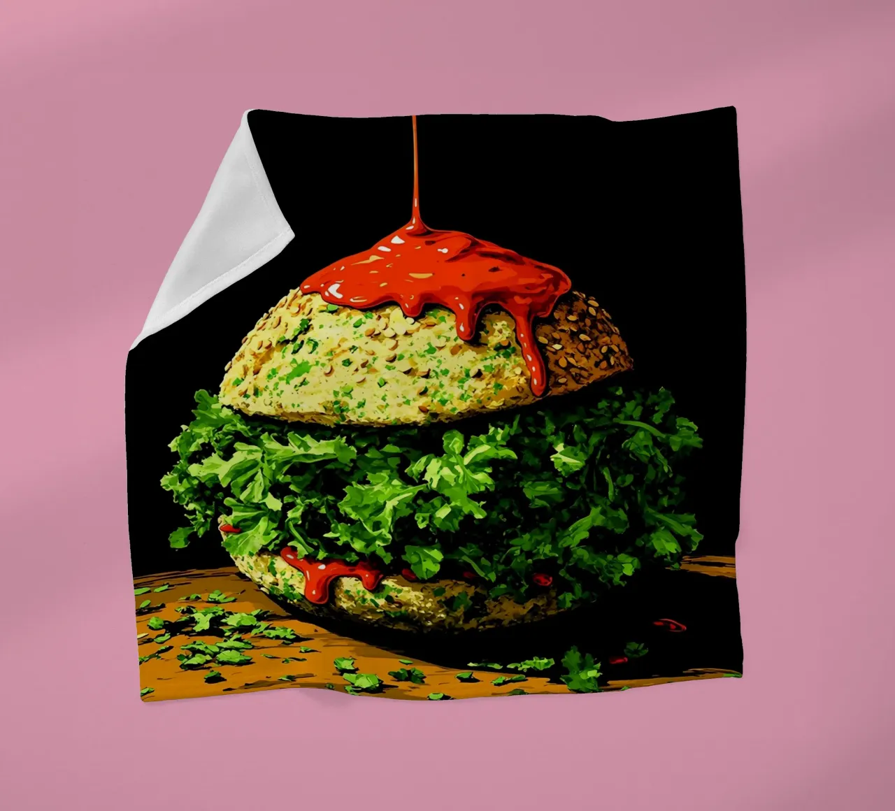 Hamburger - Pop Art coperta in pile da ColorCrash Gallery