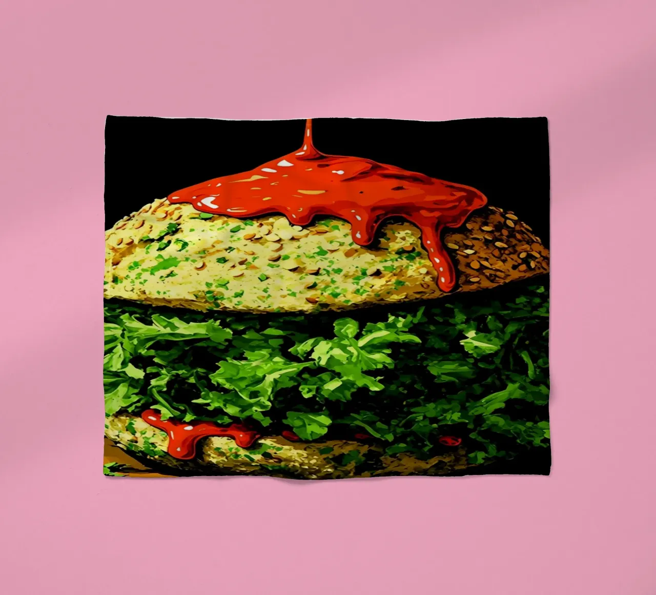 Hamburger - Pop Art coperta in pile da ColorCrash Gallery