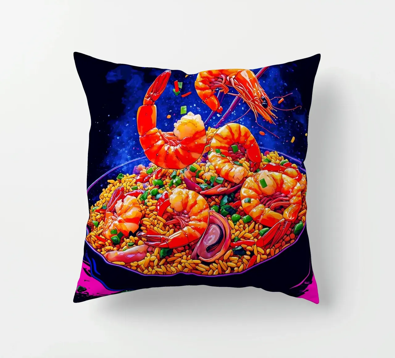 Riso fritto ai gamberetti - Pop Art cuscino da ColorCrash Gallery