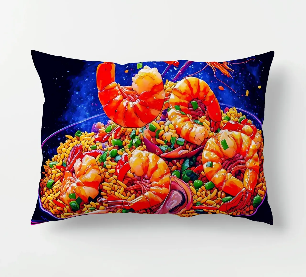 Riso fritto ai gamberetti - Pop Art cuscino da ColorCrash Gallery