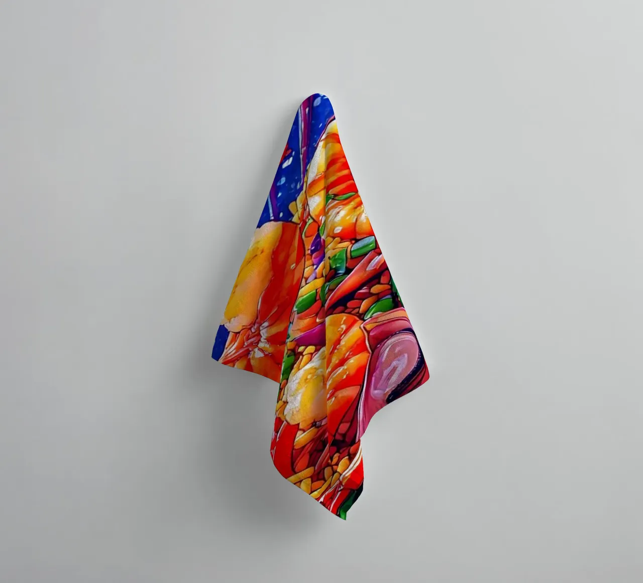 Riso fritto ai gamberetti - Pop Art asciugamano da bagno da ColorCrash Gallery