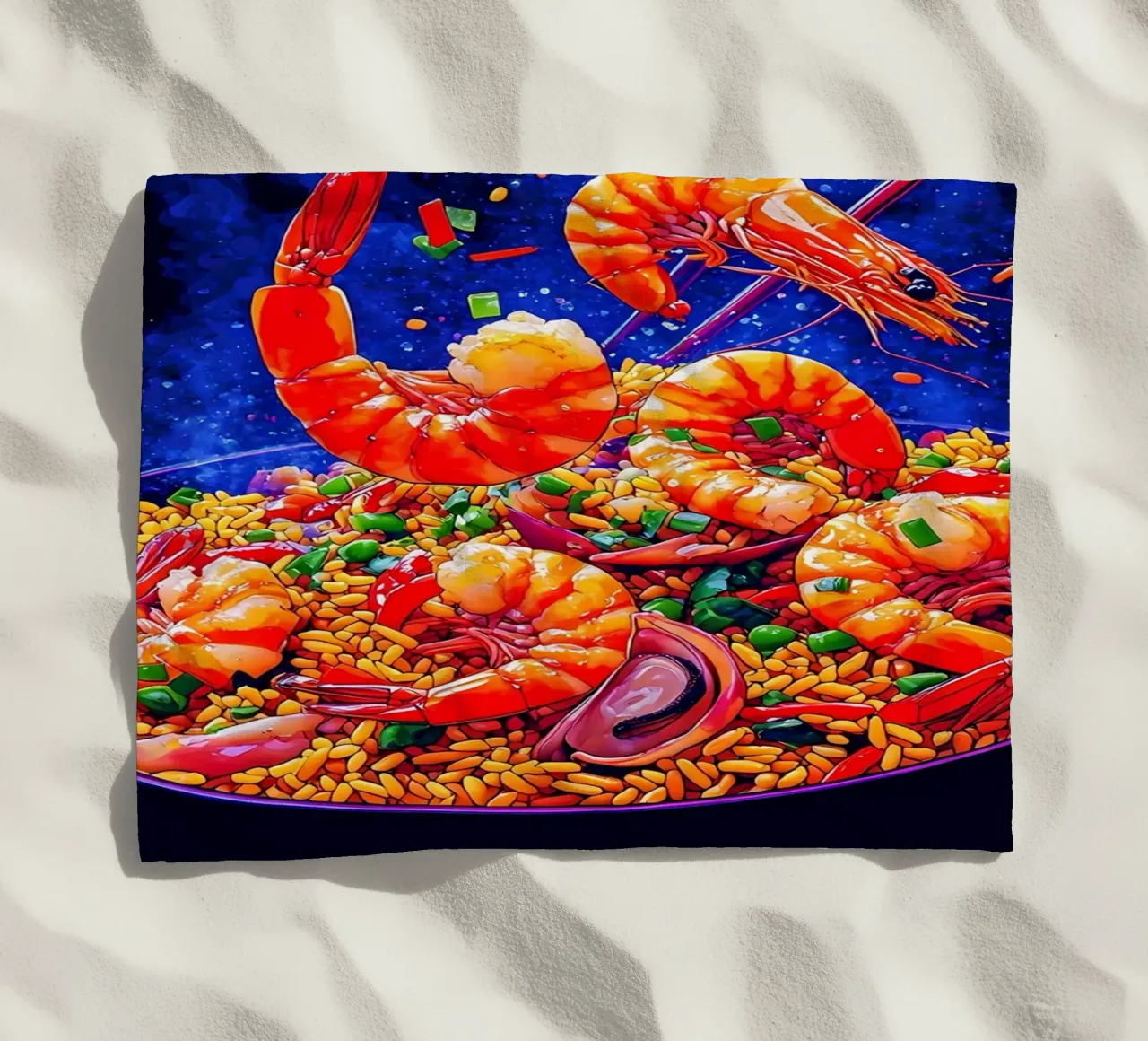 Riso fritto ai gamberetti - Pop Art telo mare da ColorCrash Gallery