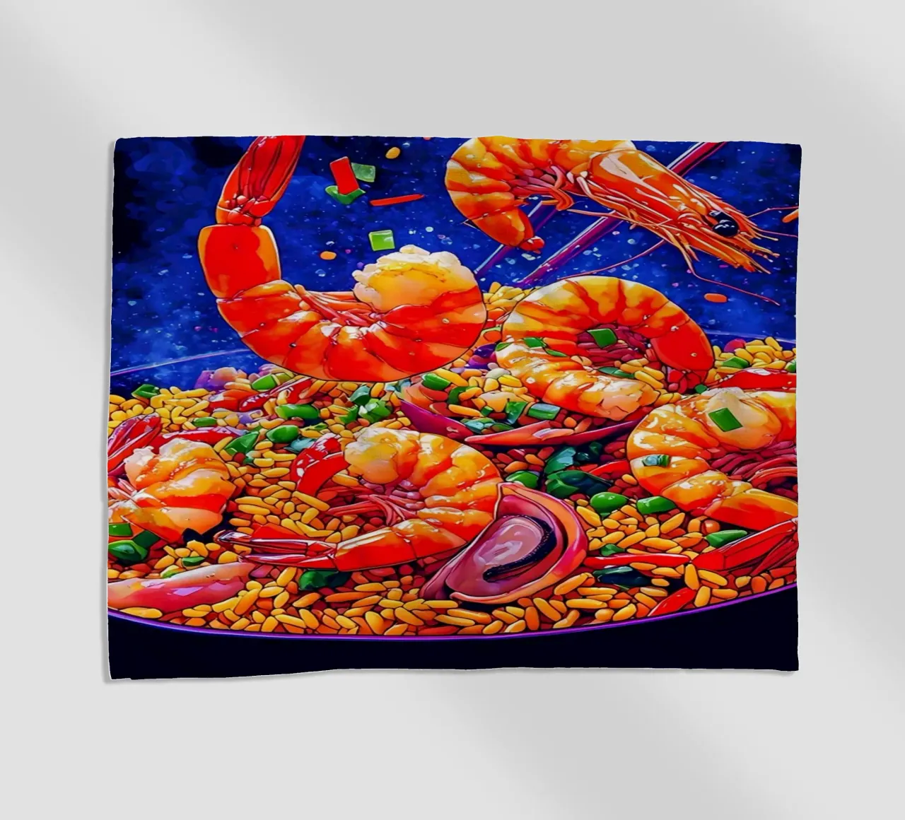 Riso fritto ai gamberetti - Pop Art telo mare da ColorCrash Gallery