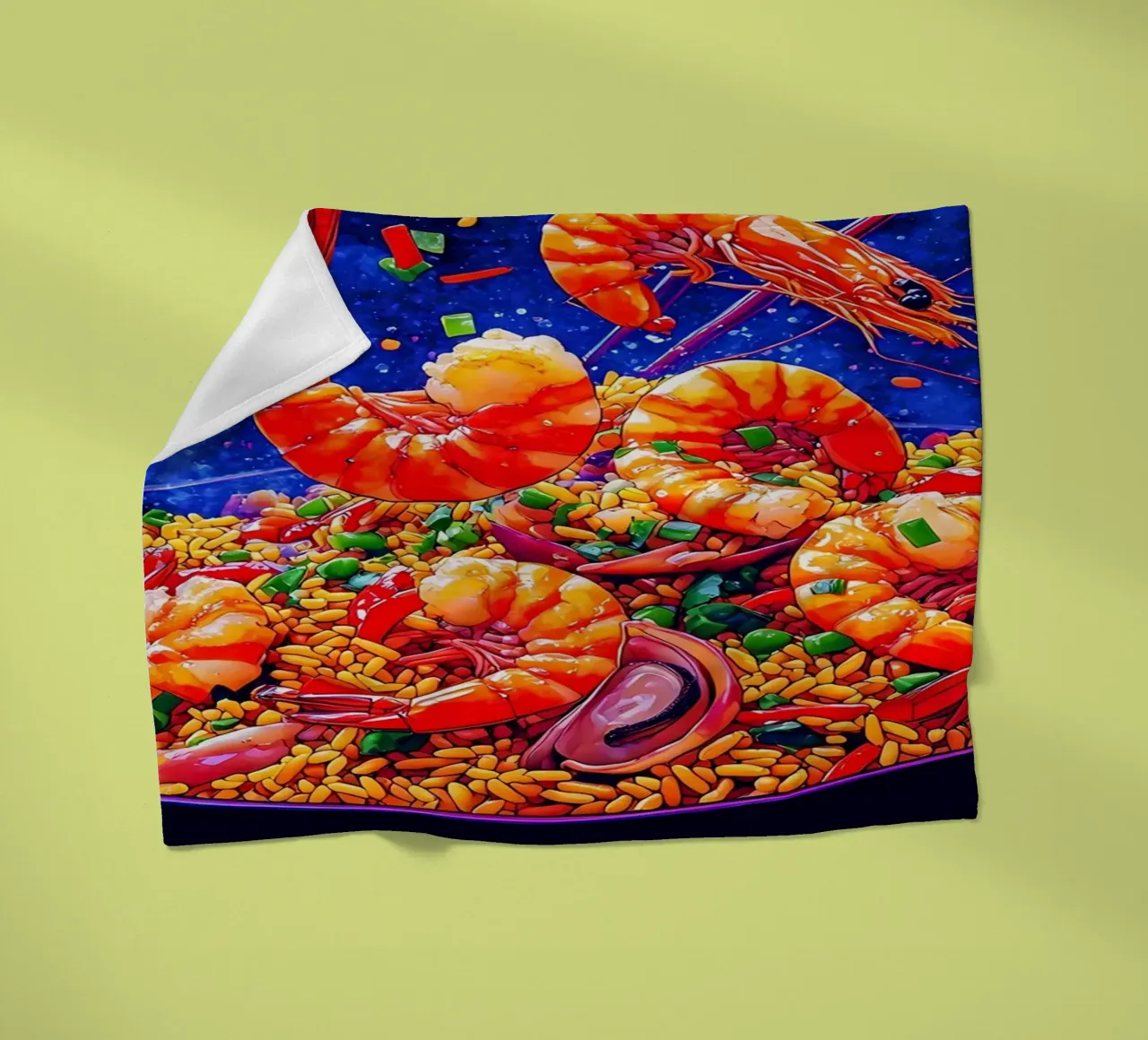 Riso fritto ai gamberetti - Pop Art coperta in pile da ColorCrash Gallery