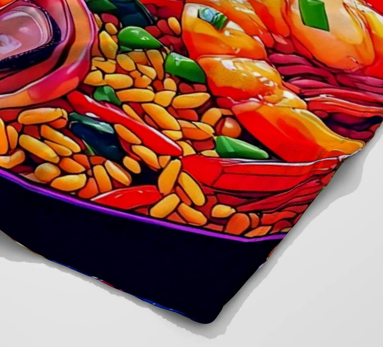 Riso fritto ai gamberetti - Pop Art coperta in pile da ColorCrash Gallery