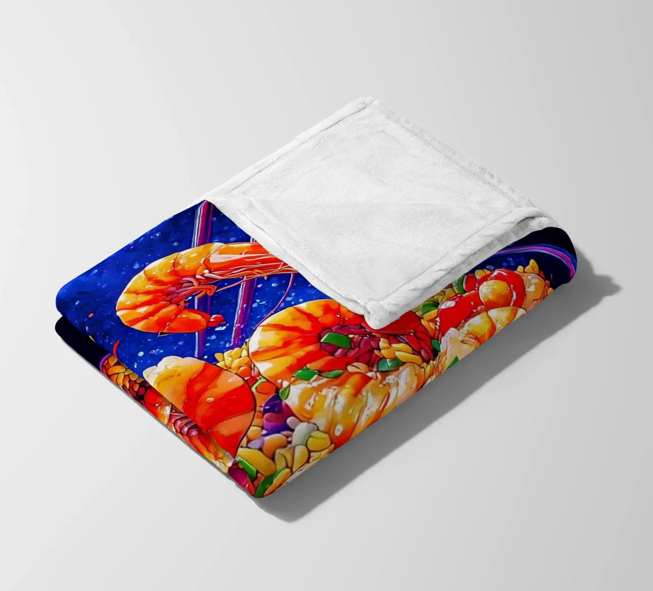 Riso fritto ai gamberetti - Pop Art coperta in pile da ColorCrash Gallery