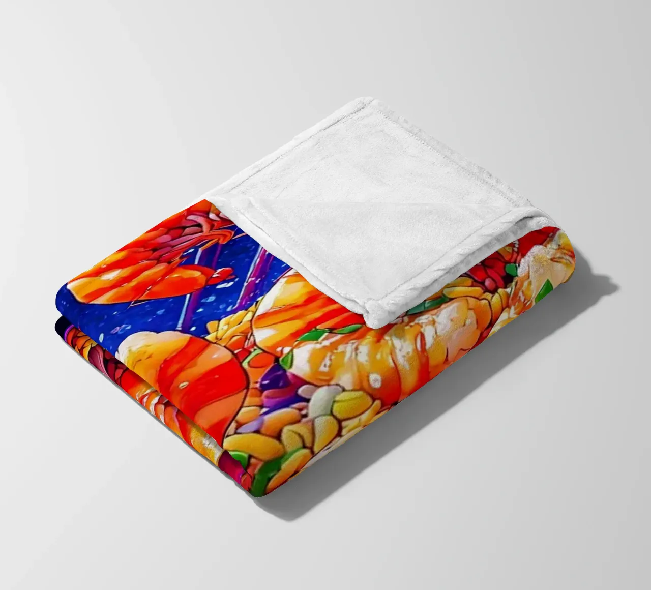 Riso fritto ai gamberetti - Pop Art coperta in pile da ColorCrash Gallery
