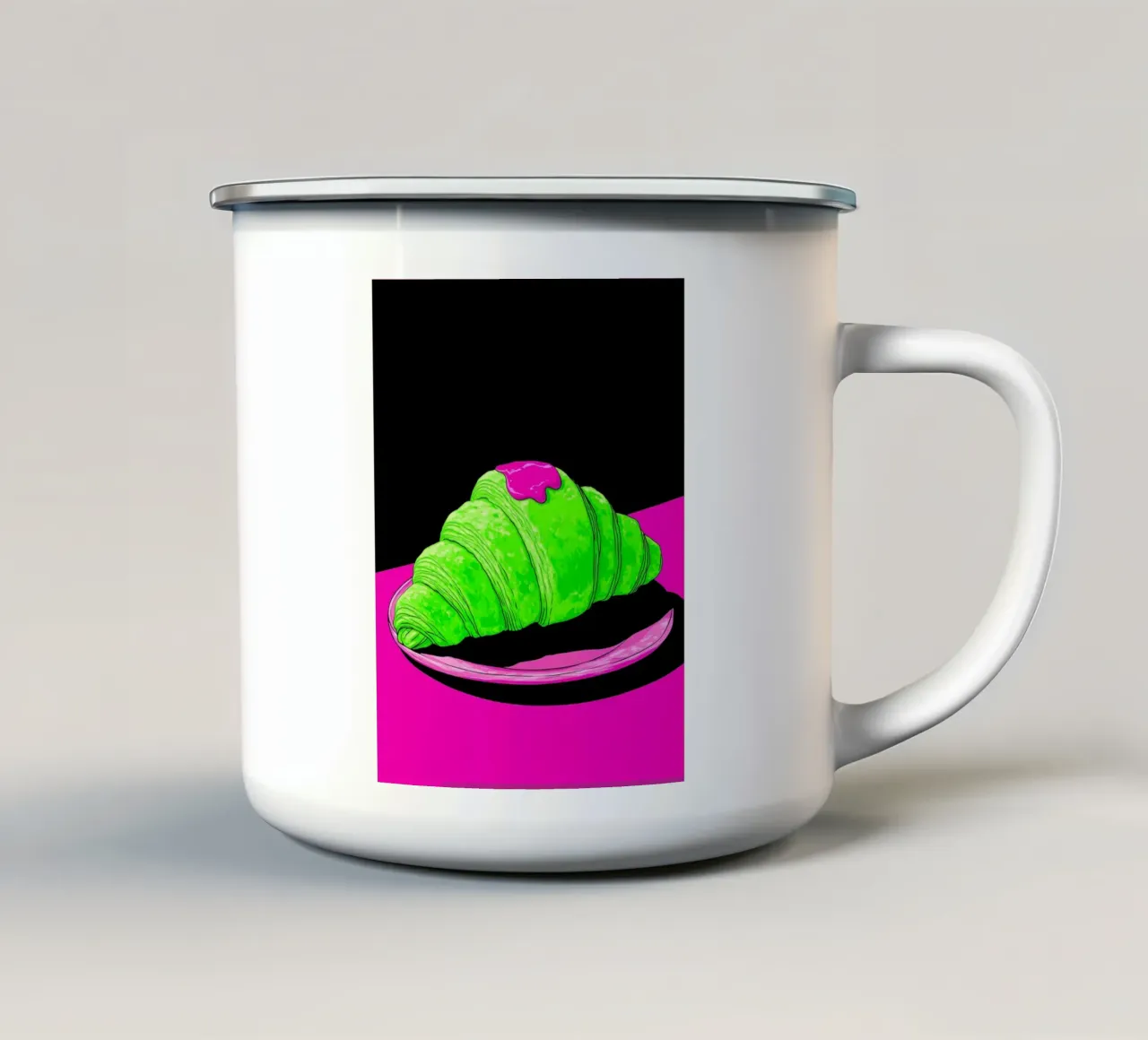 Croissant - Pop Art tazza in smalto da ColorCrash Gallery
