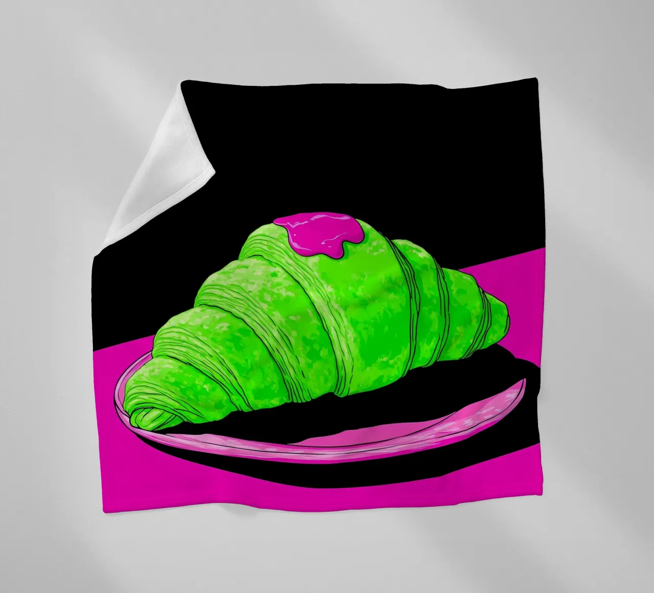 Croissant - Pop Art coperta in pile da ColorCrash Gallery
