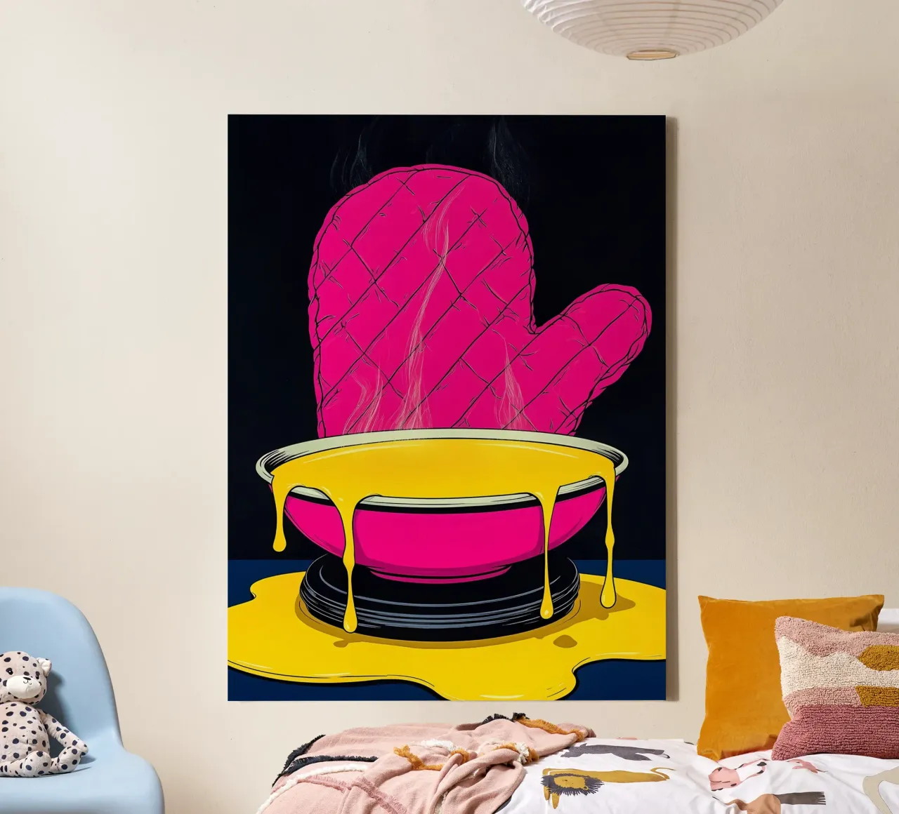 Manopla para horno - Pop Art lienzo con Marco flotante de ColorCrash Gallery