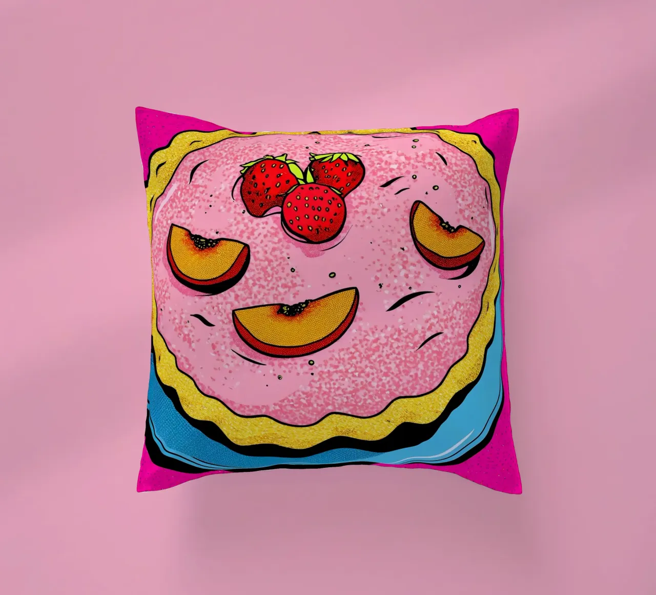 Torta di fragole - Pop Art cuscino da ColorCrash Gallery