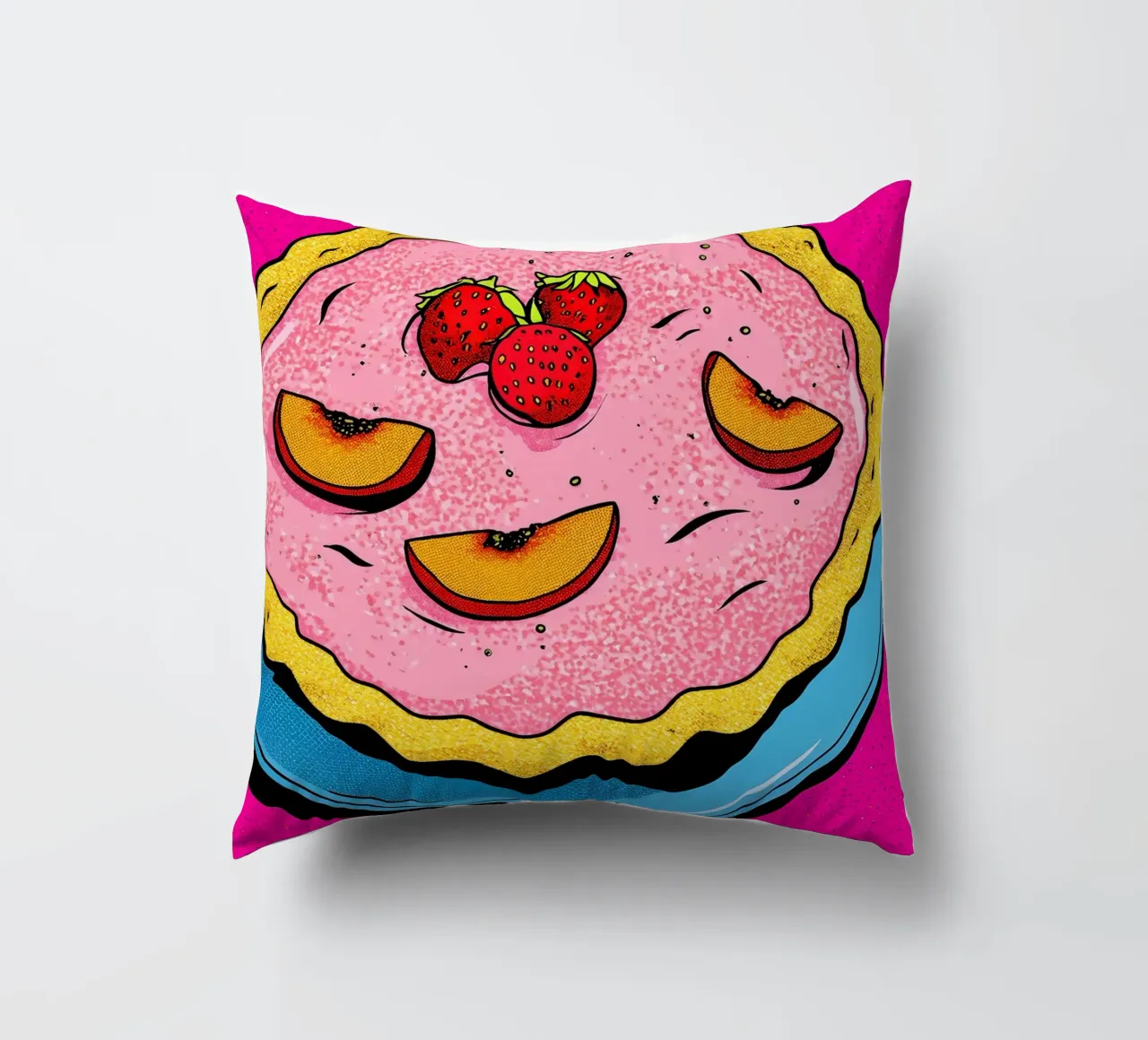 Torta di fragole - Pop Art cuscino da ColorCrash Gallery