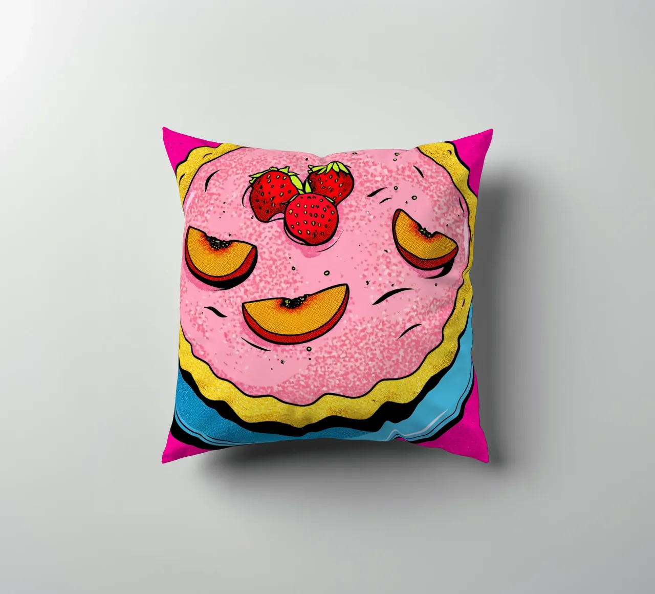 Torta di fragole - Pop Art cuscino da ColorCrash Gallery