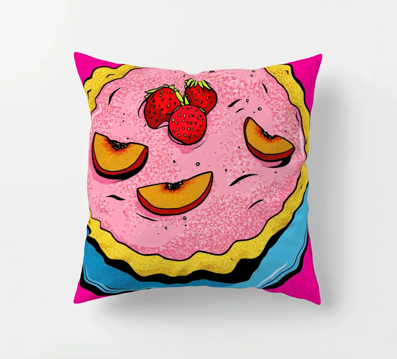 Torta di fragole - Pop Art cuscino da ColorCrash Gallery