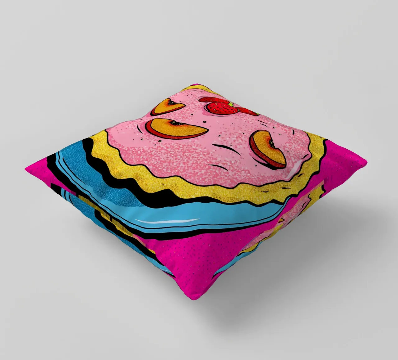 Torta di fragole - Pop Art cuscino da ColorCrash Gallery
