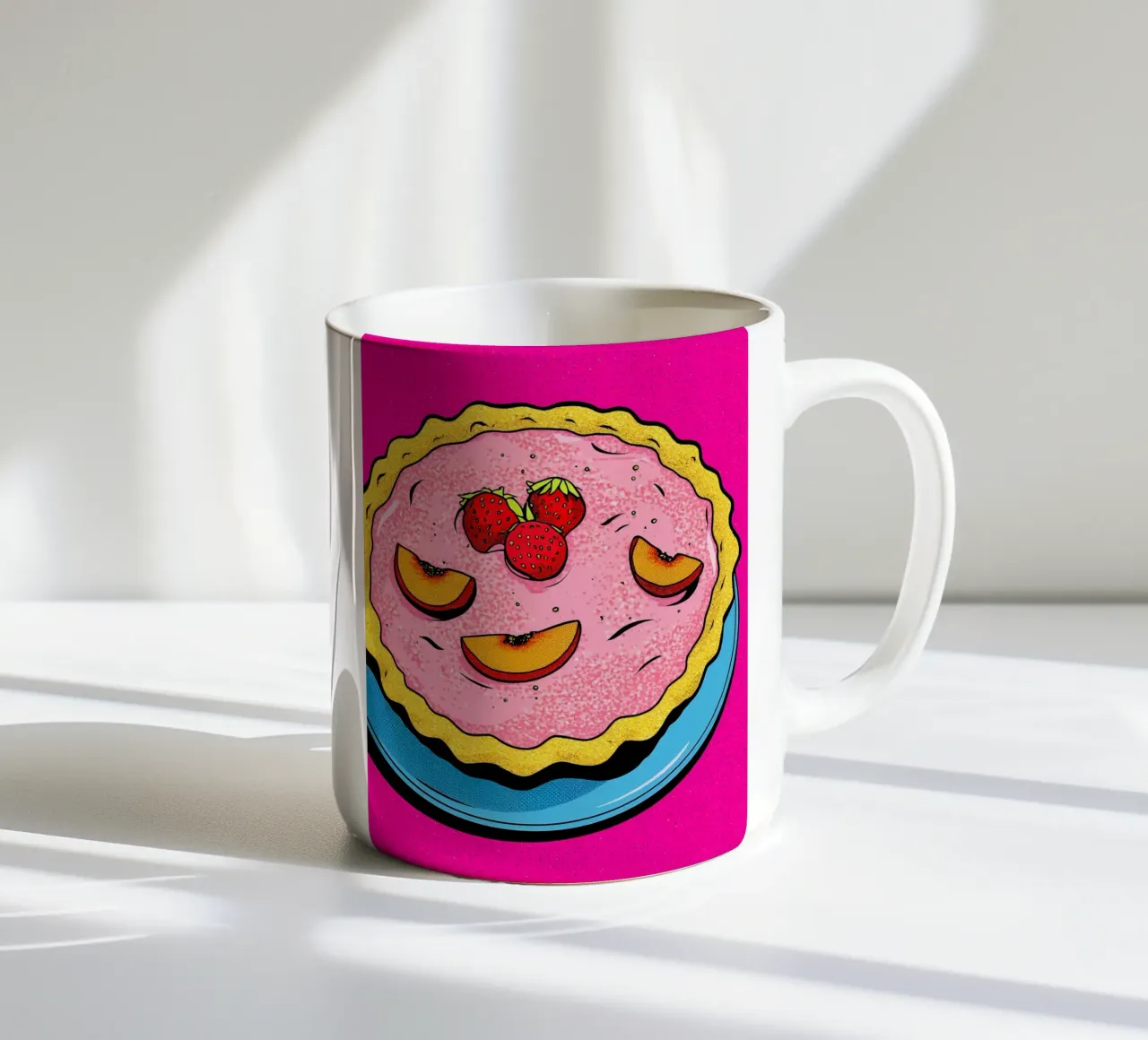Torta di fragole - Pop Art tazza in ceramica da ColorCrash Gallery