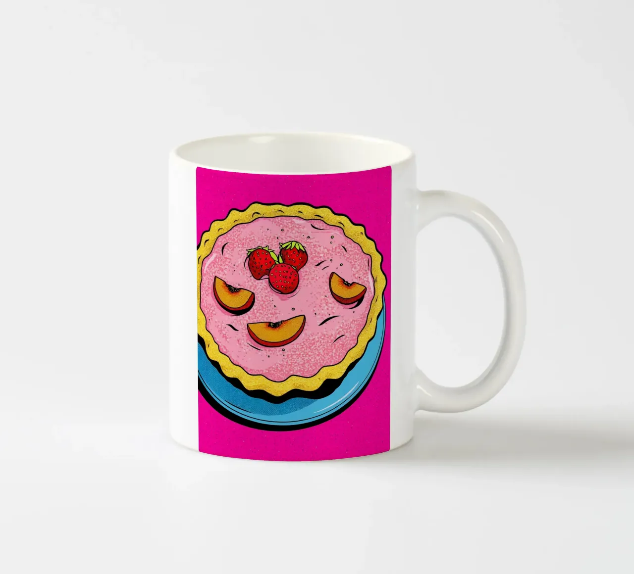 Torta di fragole - Pop Art tazza in ceramica da ColorCrash Gallery