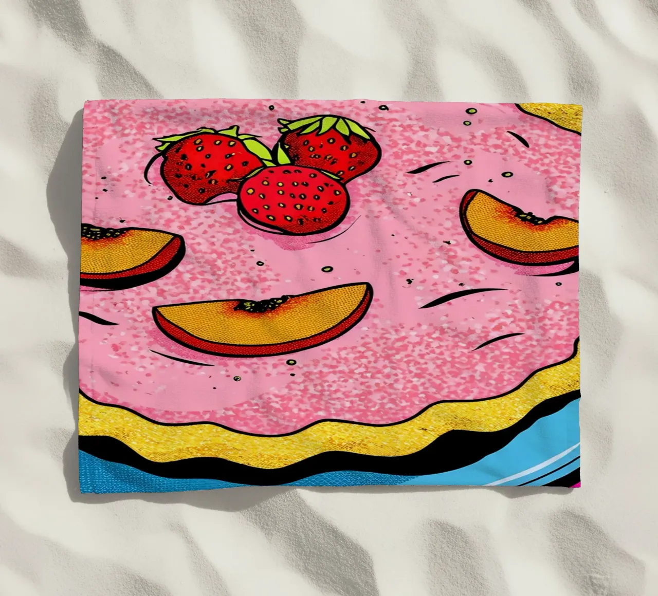 Torta di fragole - Pop Art telo mare da ColorCrash Gallery
